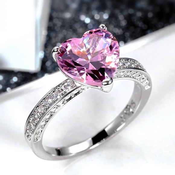 Jewelry - ♡New sterling silver pink sapphire ring